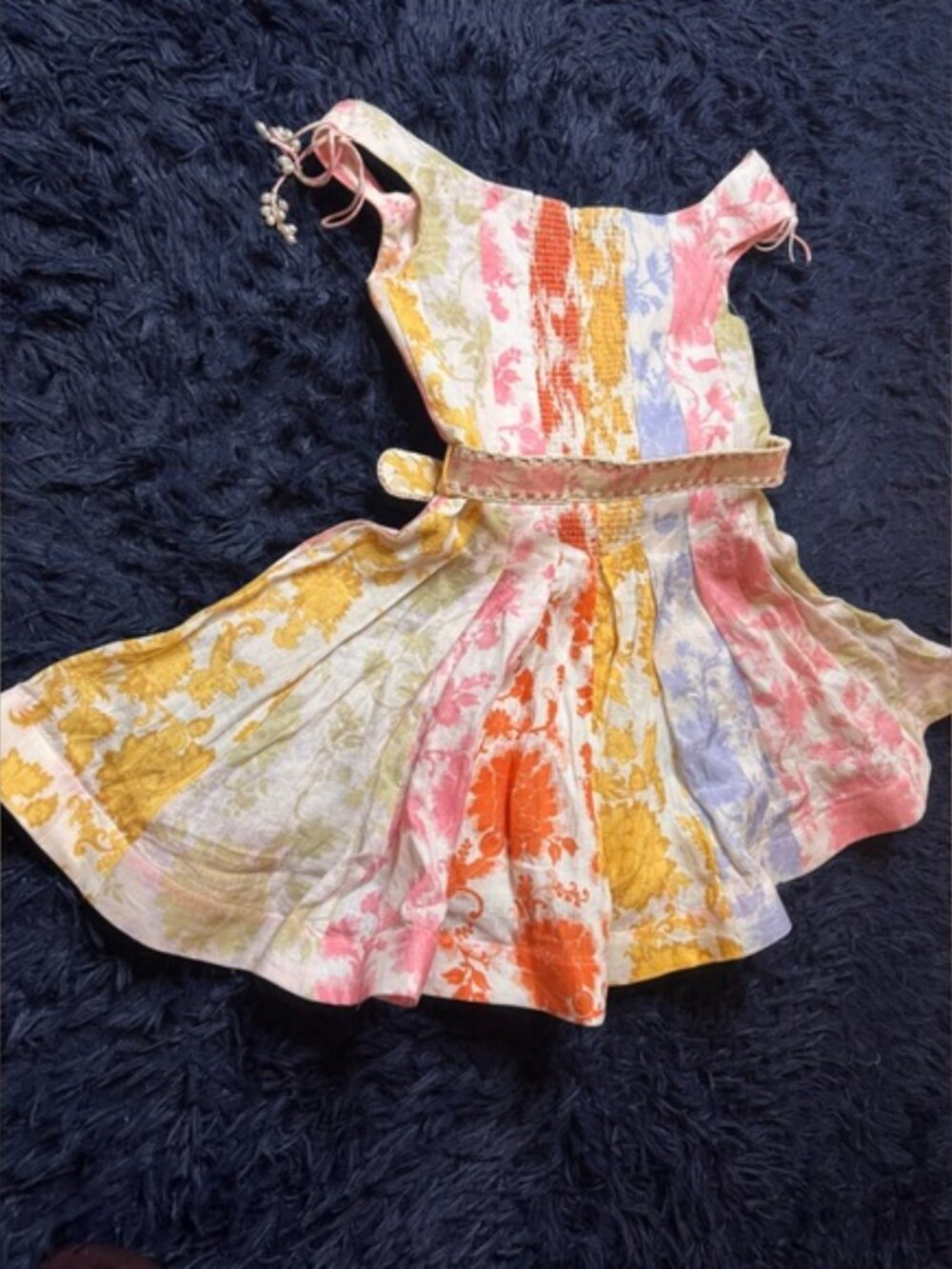 Zimmermann Postcard Spliced Multicolor Off-Shoulder Mini Dress. Size 1/S - Picture 12 of 15